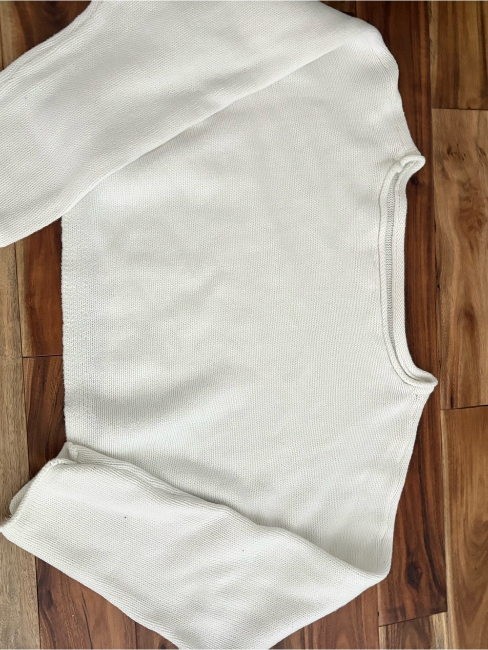 Garage White Knit Crewneck Sweater